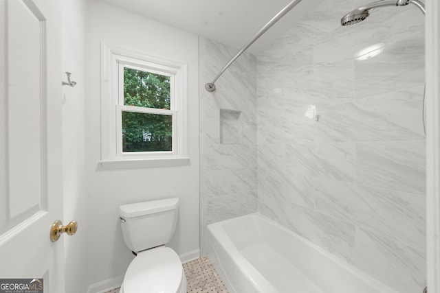 10865 Misty Moon Ct, Alpharetta, GA 30022 - bathroom with toilet and washtub / shower combination