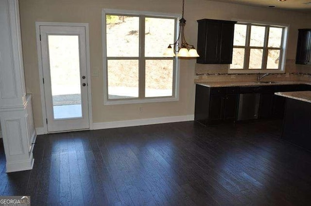 920 Crescent Ridge Dr, Buford, GA 30518 - kitchen with dark wood-style floors, healthy amount of natural light, and light countertops