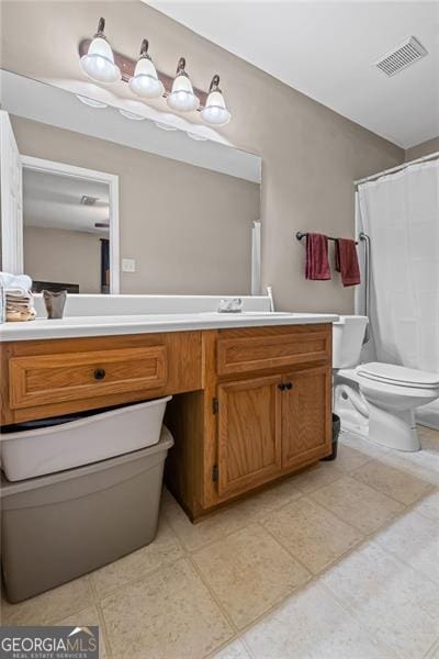 202 Berkeley Woods Dr, Duluth, GA 30096 - bathroom featuring vanity, toilet, and a shower with curtain