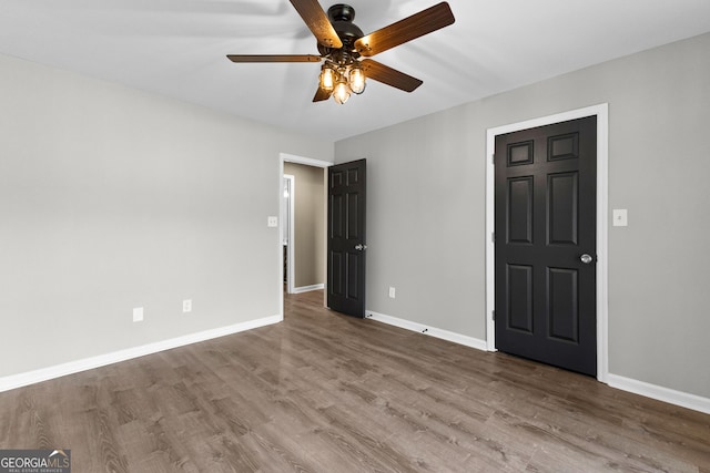 810 Callaway Church Rd, Lagrange, GA 30241 - spare room featuring a ceiling fan and wood finished floors