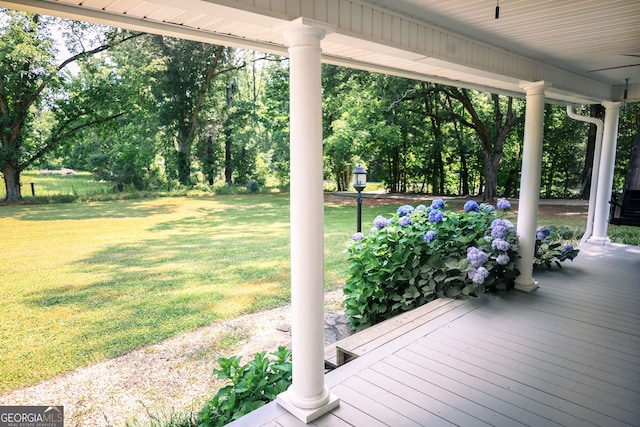 810 Callaway Church Rd, Lagrange, GA 30241 - wooden deck with a yard
