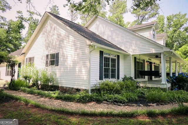 810 Callaway Church Rd, Lagrange, GA 30241 - view of property exterior with covered porch and ceiling fan