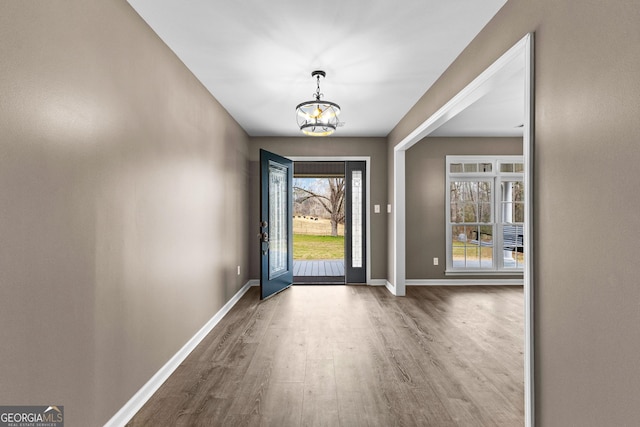 810 Callaway Church Rd, Lagrange, GA 30241 - foyer with a chandelier and wood finished floors