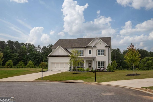 7345 Vale Ct, Cumming, GA 30028 - traditional-style home with concrete driveway, a front lawn, and a garage