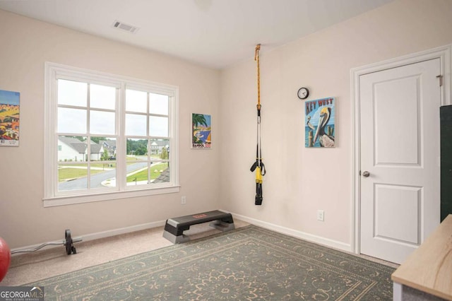 7345 Vale Ct, Cumming, GA 30028 - workout area with baseboards and carpet floors