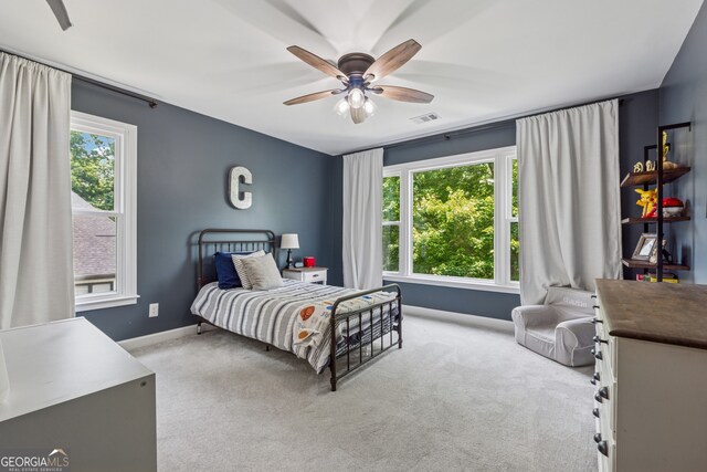 712 Brookshade Pkwy, Alpharetta, GA 30004 - bedroom featuring carpet flooring, baseboards, and a ceiling fan