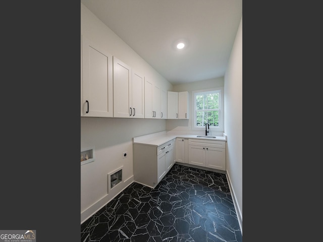 4955 Chamblee Dunwoody Rd, Dunwoody, GA 30338 - washroom featuring electric dryer hookup, washer hookup, cabinet space, and recessed lighting