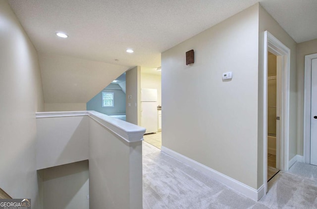 1488 Pleasant Hill Rd NE, Ranger, GA 30734 - corridor with an upstairs landing, light carpet, recessed lighting, baseboards, and lofted ceiling