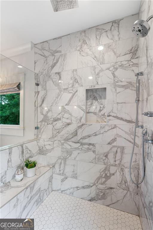 2602 Drew Valley Rd NE, Brookhaven, GA 30319 - bathroom with a marble finish shower