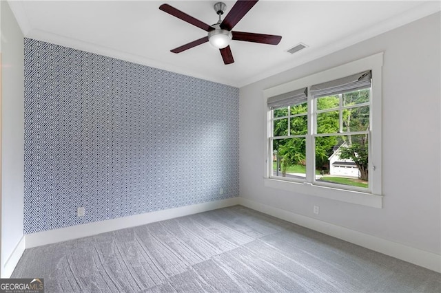 2602 Drew Valley Rd NE, Brookhaven, GA 30319 - spare room featuring carpet floors, ceiling fan, and wallpapered walls