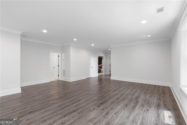 2602 Drew Valley Rd NE, Brookhaven, GA 30319 - unfurnished living room featuring recessed lighting, wood finished floors, and crown molding