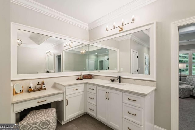 2377 Kesgrove Way, Buford, GA 30518 - full bath featuring ornamental molding, vanity, ensuite bathroom, and tile patterned floors