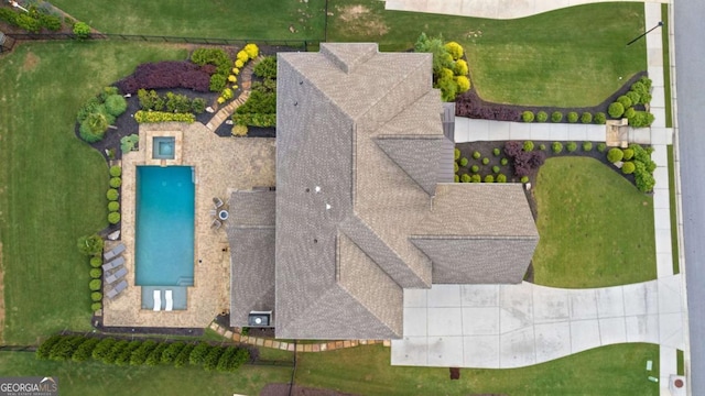 2377 Kesgrove Way, Buford, GA 30518 - view from above of property featuring a pool area