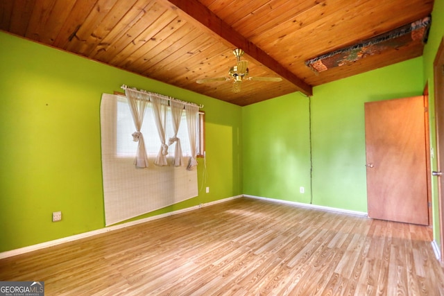 749 Dogwood Dr, Lawrenceville, GA 30046 - empty room with wood finished floors, wooden ceiling, baseboards, and a ceiling fan