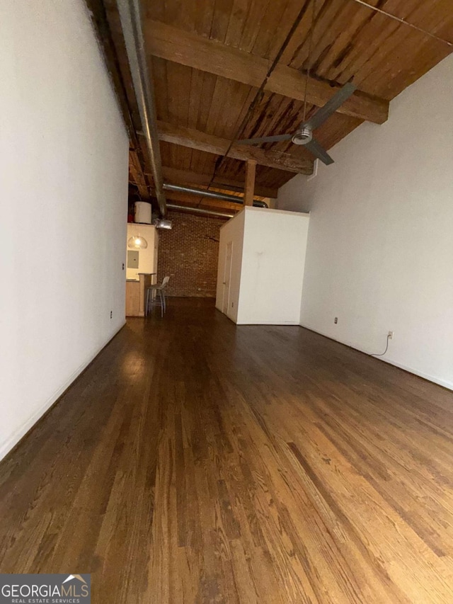 320 Martin Luther King Jr Dr SE Unit 5, Atlanta, GA 30312 - unfurnished living room with wood finished floors, ceiling fan, and beamed ceiling