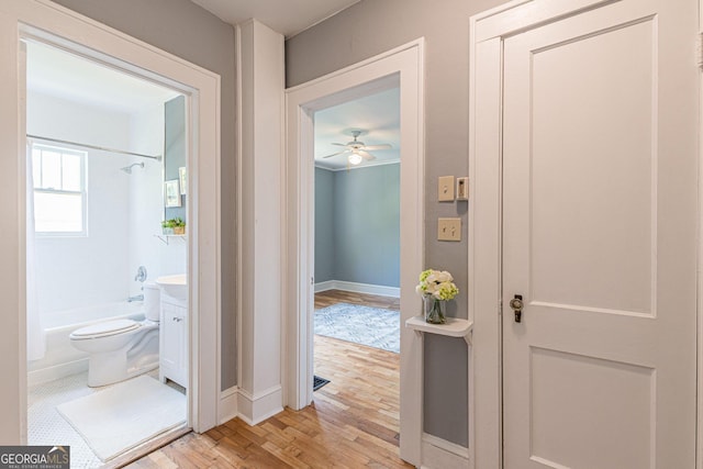 1391 Jefferson Ave, East Point, GA 30344 - corridor with light wood-style flooring and baseboards