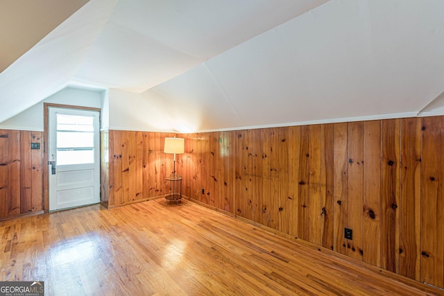 1391 Jefferson Ave, East Point, GA 30344 - bonus room featuring wood finished floors, lofted ceiling, wooden walls, and a wainscoted wall