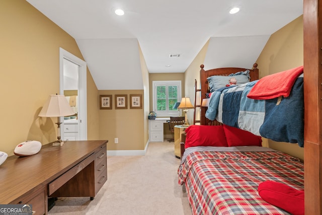 100 S Haven Ct, Macon, GA 31210 - bedroom with light carpet, a desk, baseboards, and recessed lighting