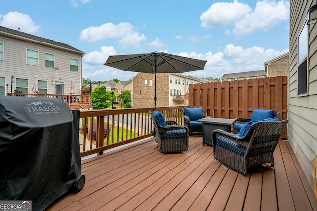 4202 Morrison Way Unit 9, Atlanta, GA 30341 - wooden deck featuring area for grilling and a residential view