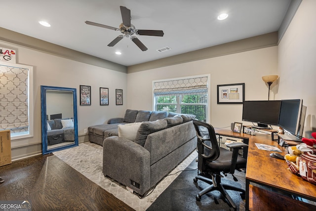 4202 Morrison Way Unit 9, Atlanta, GA 30341 - office space with a ceiling fan and recessed lighting