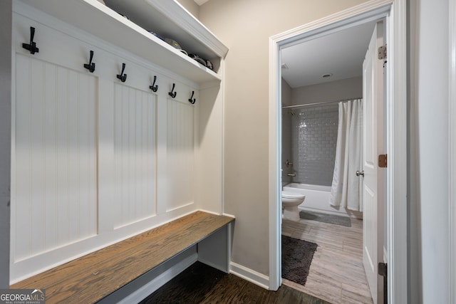 4202 Morrison Way Unit 9, Atlanta, GA 30341 - mudroom featuring dark wood-style flooring and baseboards