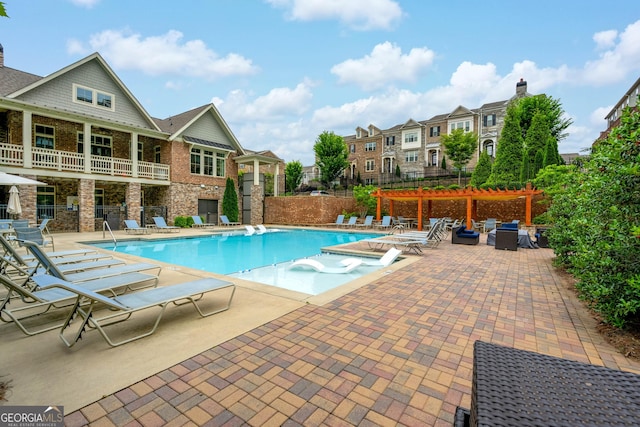 4202 Morrison Way Unit 9, Atlanta, GA 30341 - community pool featuring a patio, a residential view, and a pergola