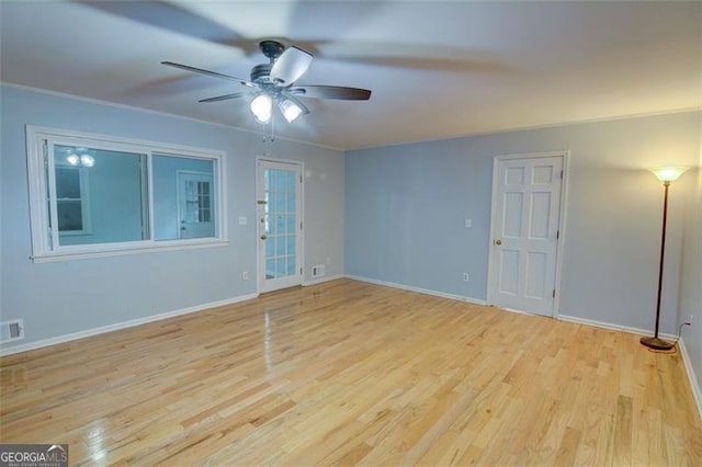 2808 Peeler Rd, Dunwoody, GA 30360 - spare room with ceiling fan, wood finished floors, baseboards, and crown molding