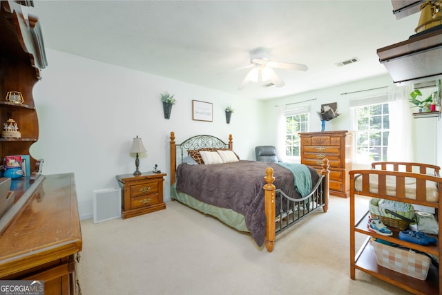 1885 N Creek Cir, Alpharetta, GA 30009 - bedroom with carpet flooring and a ceiling fan