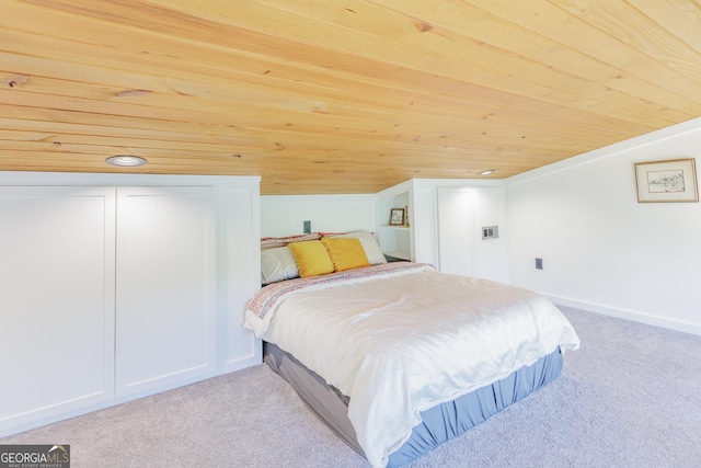 168 State Line Rd, Cloudland, GA 30731 - carpeted bedroom featuring wooden ceiling and baseboards