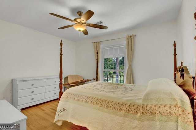 4794 Glenbonnie Ct, Dunwoody, GA 30360 - bedroom with light wood-type flooring and a ceiling fan