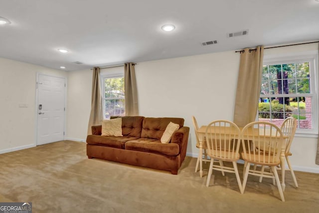 4794 Glenbonnie Ct, Dunwoody, GA 30360 - carpeted living area with baseboards and recessed lighting