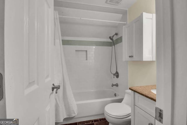4794 Glenbonnie Ct, Dunwoody, GA 30360 - bathroom with toilet, shower / bath combination with curtain, and vanity