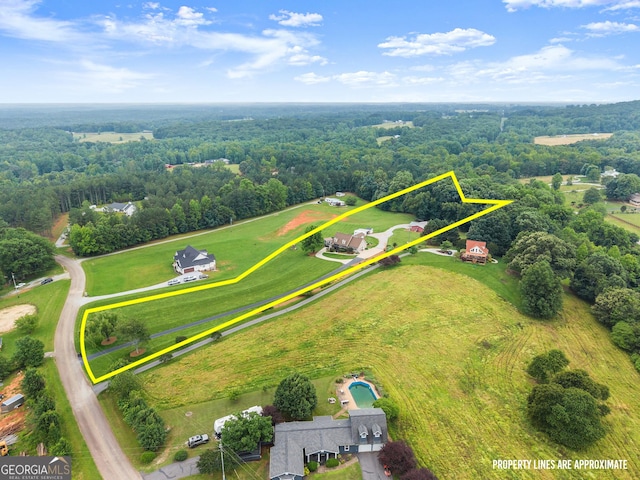 8958 Bill Savage Rd, Lula, GA 30554 - aerial view of property's location featuring property boundaries highlighted and a heavily wooded area
