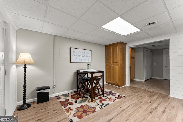 8958 Bill Savage Rd, Lula, GA 30554 - office featuring light wood-style flooring, a drop ceiling, and baseboards