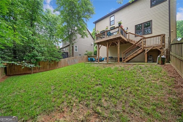 404 Pine Grove Way, Woodstock, GA 30189 - back of property featuring a deck and stairway