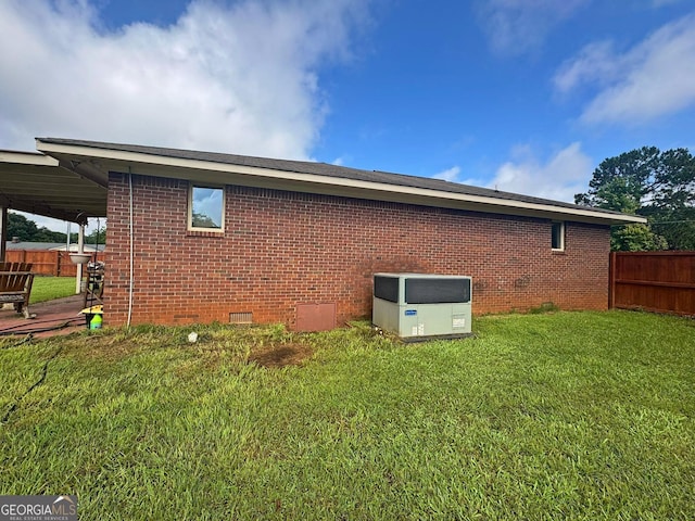 114 Van Dr, Kathleen, GA 31047 - view of side of property featuring crawl space, cooling unit, and brick siding