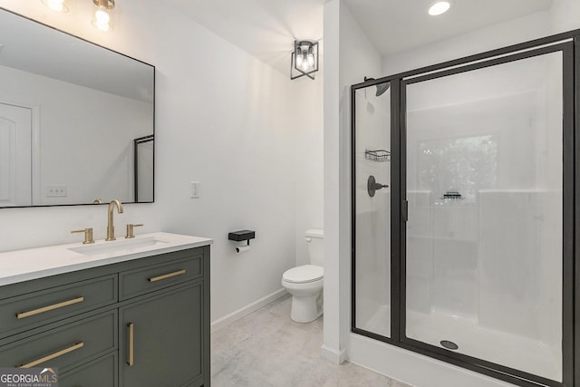 3473 Shoal Oak Ct, Riverdale, GA 30296 - full bath with a stall shower, vanity, and recessed lighting