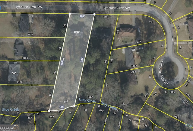 3080 Lynhurst Cir SW, Atlanta, GA 30311 - map of property location with property boundaries highlighted