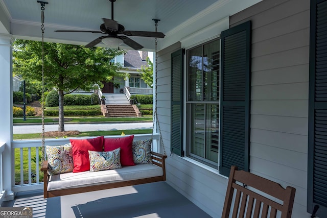 8218 Lallarook Dr, Columbus, GA 31909 - porch with ceiling fan
