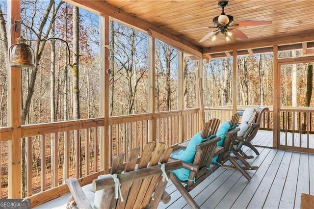 281 Wildwood Ct, Dawsonville, GA 30534 - sunroom with a ceiling fan