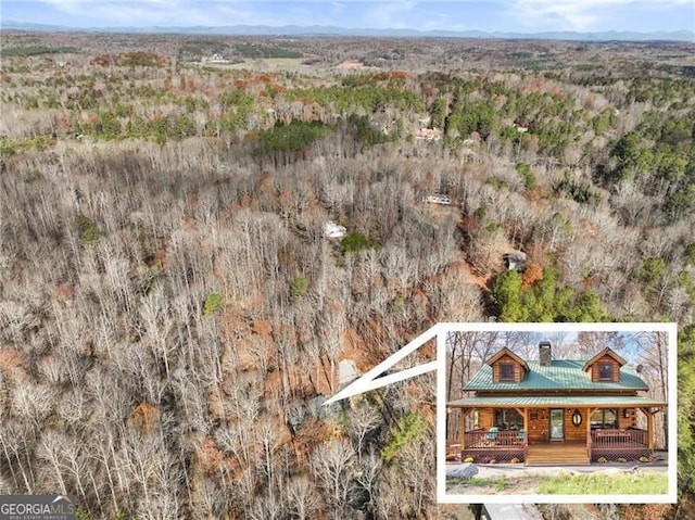 281 Wildwood Ct, Dawsonville, GA 30534 - aerial view of property and surrounding area featuring a heavily wooded area