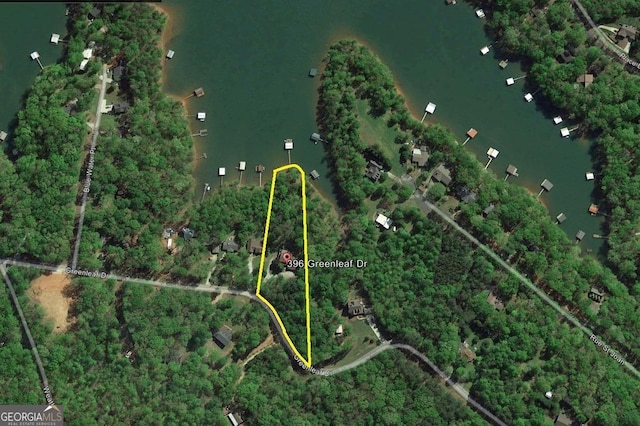 396 Greenleaf Dr, Lavonia, GA 30553 - map / location featuring property parcel outlined