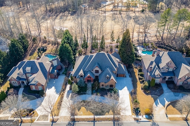 2304 Weeping Oak Dr, Braselton, GA 30517 - aerial view of residential area featuring a pool area