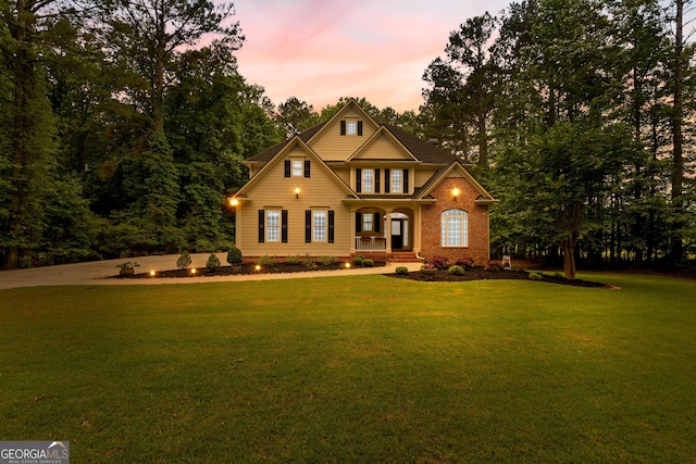 155 Carrolls Way, Fayetteville, GA 30215 - traditional-style home with a yard and a porch