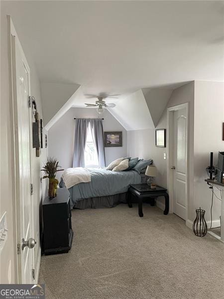 107 Sedgefield Overlook, Dallas, GA 30157 - carpeted bedroom featuring vaulted ceiling and a ceiling fan