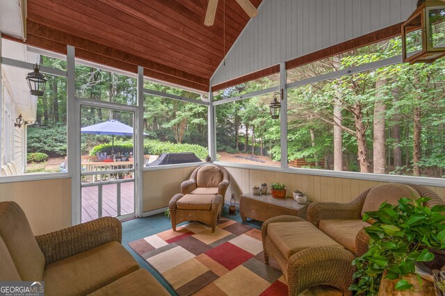 2722 Brookhaven Ln, Buford, GA 30518 - sunroom featuring outdoor lounge area and vaulted ceiling