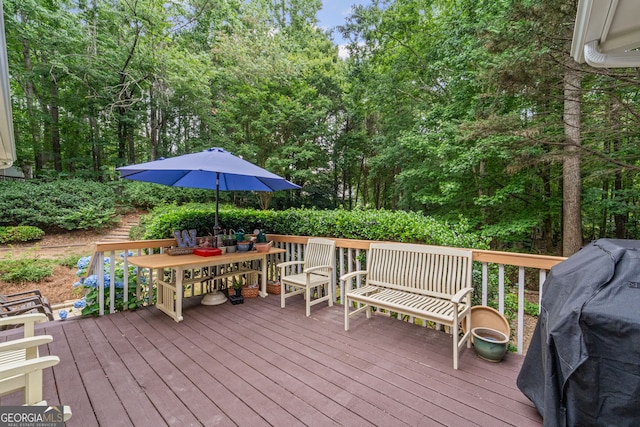 2722 Brookhaven Ln, Buford, GA 30518 - wooden terrace featuring outdoor dining area and grilling area