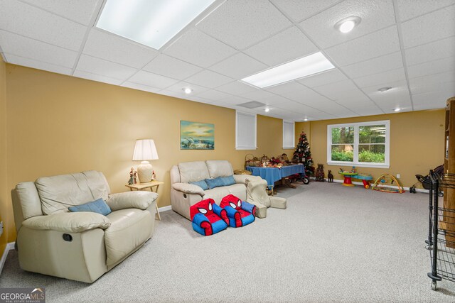 2722 Brookhaven Ln, Buford, GA 30518 - living area featuring carpet and a paneled ceiling