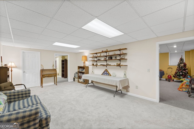 2722 Brookhaven Ln, Buford, GA 30518 - carpeted living room featuring a paneled ceiling