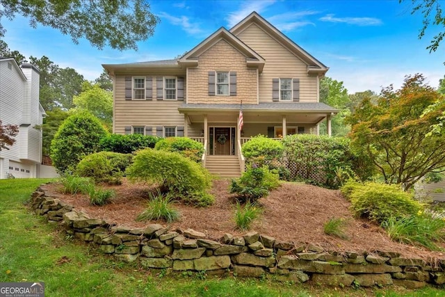 1637 Willow Way, Woodstock, GA 30188 - view of front facade featuring a porch